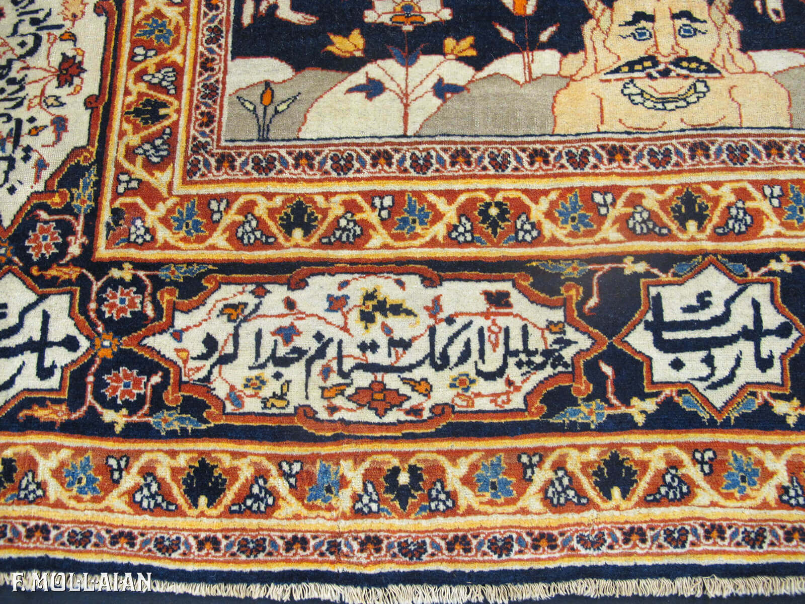 Antique Persian Pictorial Hand-Knotted Tabriz Hadji Djalili Rug n°:29455918